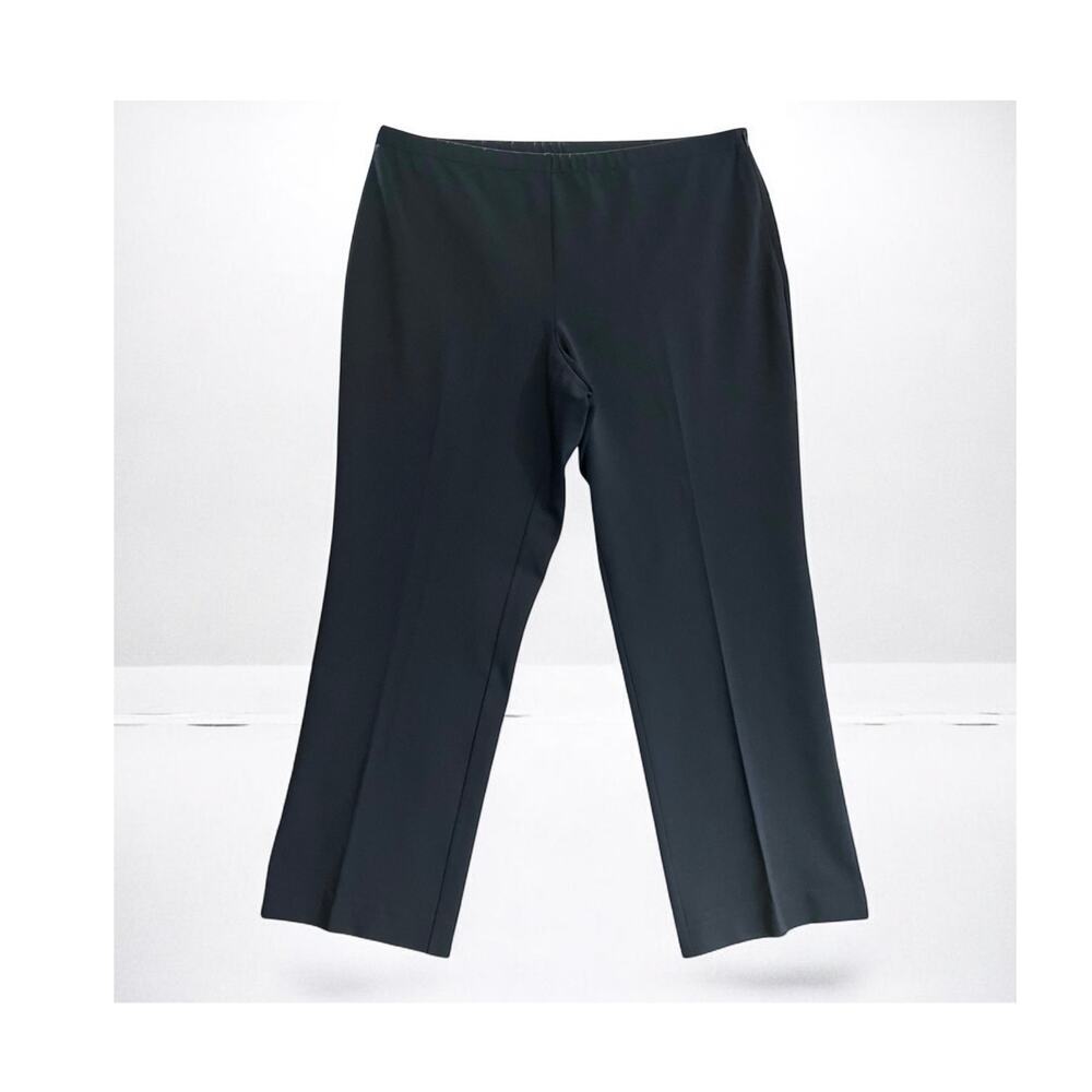 Doncaster Women's Navy Side Zip Wide Leg Hi-Rise 28" Inseam Dress Pants Size 20W